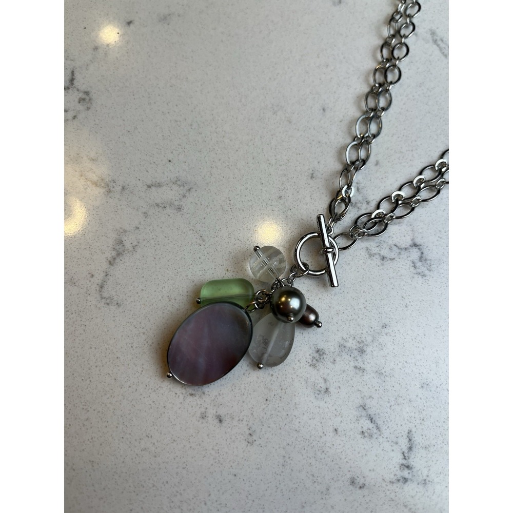 Lia Sophia Pistachio Multi-Strand Cluster Cha Cha Pendant Necklace - Picture 4 of 5